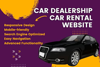 create stunning car dealership website, car rental, taxi booking website