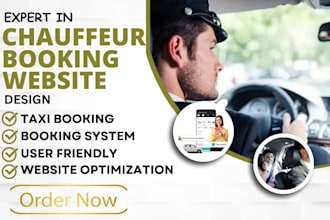 design taxi booking car rental chauffeur limousine booking vtc car hire website