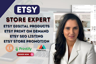 setup etsy shop etsy digital product etsy pod with etsy seo listing for etsy
