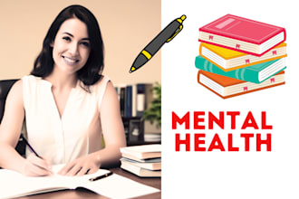 be expert mental health book writer, editor, and wellness kindle book writer