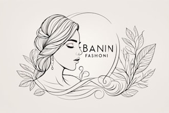 create hand drawn botanical boho logo designs