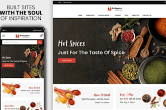 design 7 figure spices shopify food recipe website sauce store seasoning store