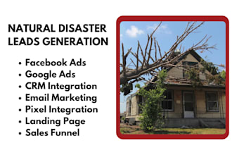 generate natural disaster leads disaster recovery leads home fire disaster leads