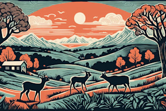 create artistic illustration artwork with vintage engraving style