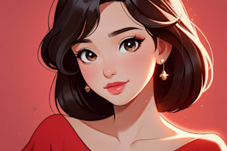 draw a gorgeous disney style cartoon portrait
