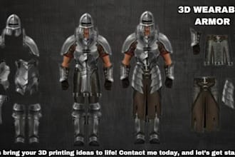 model 3d wearable armor, 40 warhammer, guns, swords, and shields for 3d printing