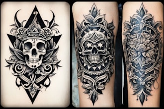 create any design in traditional tattoo or old school style