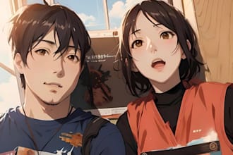 create custom comic, manga, anime, 2d art, graphic novel, and animation