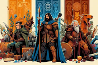 create a custom dnd party character illustrations