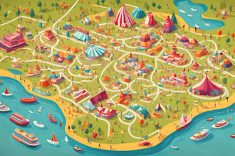 create a vector map illustration and event map