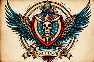 custom american traditional tattoo design old school style