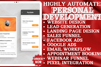 do personal development landing page personal  development website sales funnel