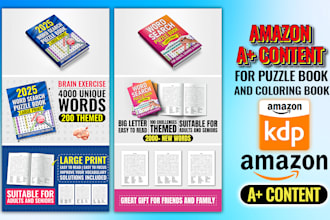 design puzzle, coloring book a plus content for amazon KDP