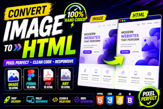 convert psd to html, figma to html, pdf to html, images to html