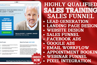 generate hot sales training leads sales training website sales training funnel