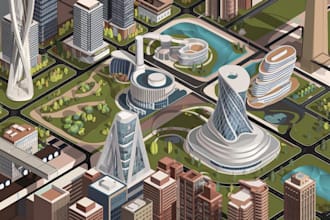 draw a unique vector or isometric map