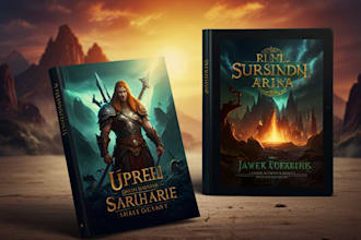create an epic fantasy book cover design or ebook cover