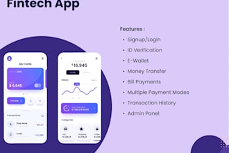 develop fintech mobile app, payment app, crypto app, finance app, wallet app