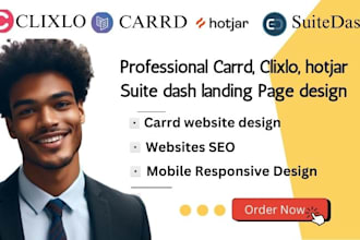 create carrd hotjar clixlo and  suite dash landing page