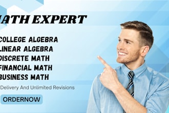 tutor college algebra, business math, business statistics, calculus