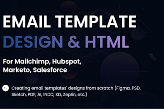 do email template design HTML coding, optimized for mailchimp and klaviyo