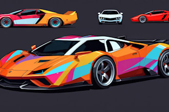 make amazing vector car portrait form your car