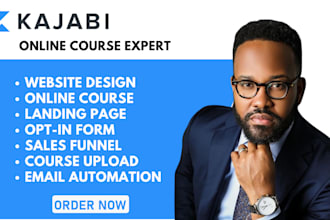 kajabi website design, kajabi funnel, thinkific podia online course landing page