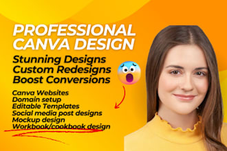 setup full branding website web pages and social media post design with canva