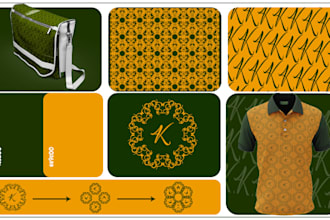 design a seamless luxury monogram pattern for textile and fashion brands