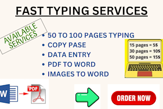 do fast typing, accurate typing and document typing services