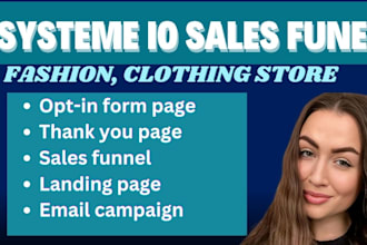 build systeme io sales funnel, systeme io funnel for fashion, clothing store
