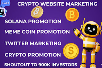 do solana meme coin crypto website promotion to 900k investors twitter telegram