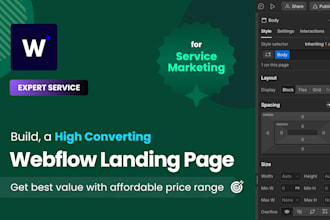 design and develop a webflow landing page for your service marketing