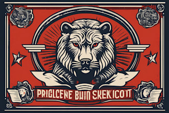 draw vintage mascot in linocut style for your brand