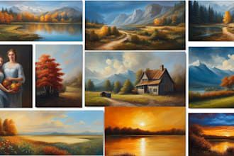 paint digital oil painting of any landscape