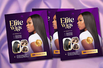 design hair or lash extensions, salon, spa, flyer