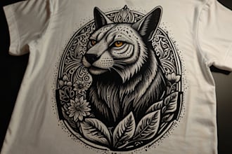 create linocut t shirt design for brands