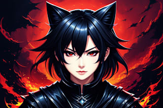 draw dark anime style art illustration