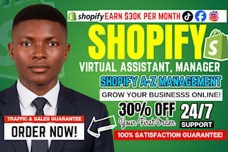 shopify virtual assistant, store manager, order fulfillment, product upload