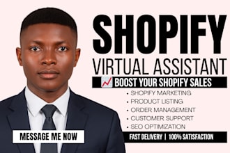 be your shopify virtual assistant for store management and sales