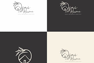 design elegant feminine hand drawn boho custom logo