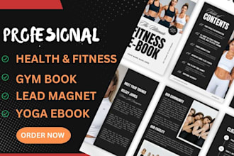design canva fitness ebook,lead magnet, diet plan,health, trainer guide,wellness