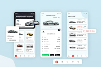 develop dealership app, car marketplace, car wash, car auction, car rental app