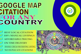 create 6000 google map citation for local ranking  and gmb optimization