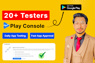 provide real 12 testers or 20 testers for google play closed testing for 14 days