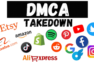 takedown content on google,facebook, reddit,shopify,etsy,intagram under dmca