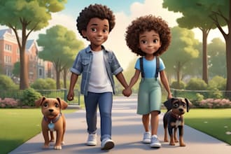 design 3d christian children book illustration, story book, bible illustration