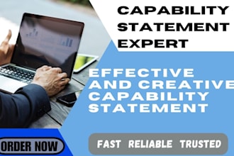 design a profesional effective creative business capability statement
