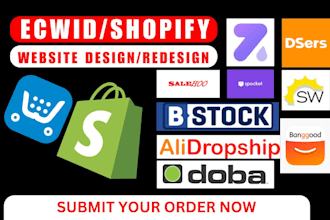 design ecwid dropshipping store via salehoo sunrise wholesale banggood bstock