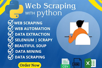 do web scraping, web automation with python,selenium,rquest,powershell,bash,bs4